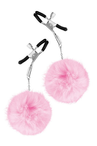 Sweet Caress - Pinza per Capezzoli Regolabile con Pon Pon - Rosa