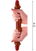 Prepuzio Doppio Dong Silicone 35 cm caramello